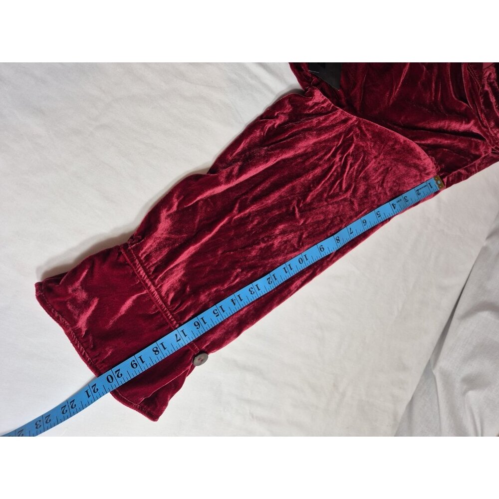 John Mark Women's Shirt Top Size 2X Red ¾ Sleeve Relaxed Fit Velvet Wired (60) - Picture 10 of 12